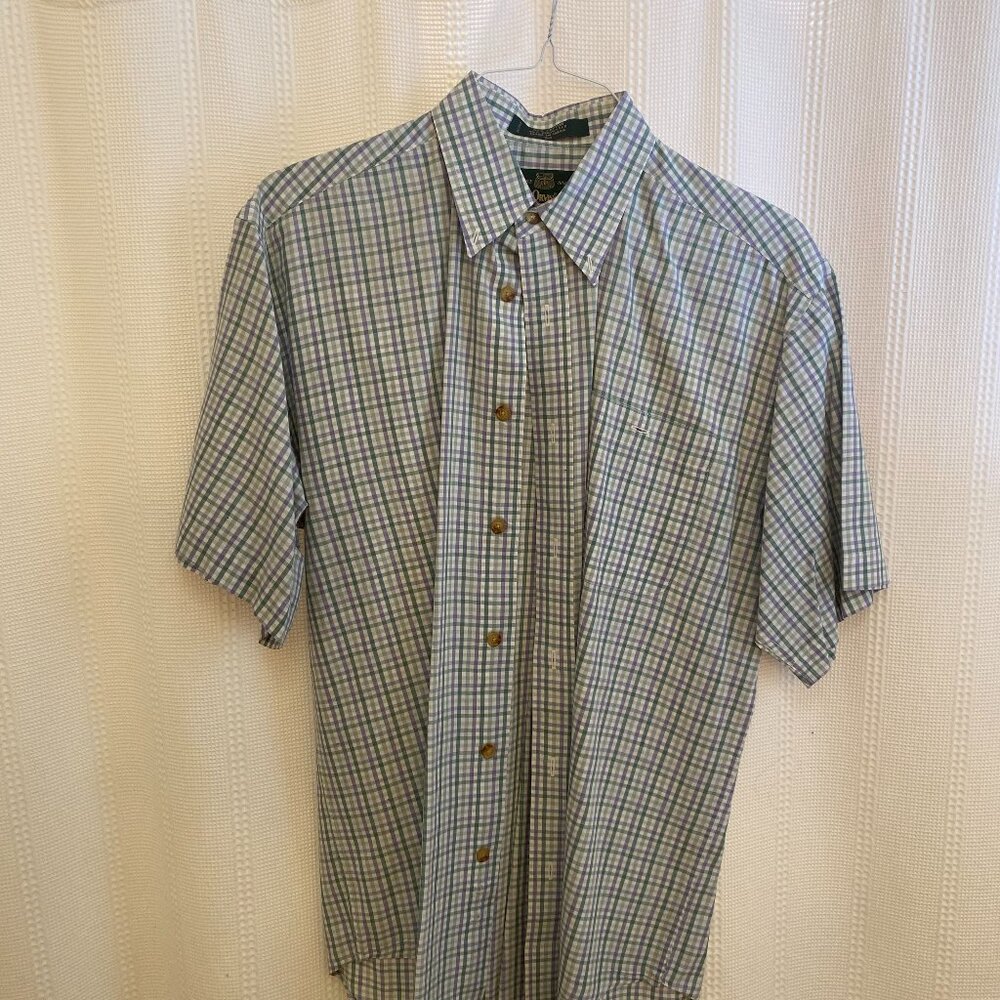 Mens Orvis Medium Short Sleeve Button Down Shirt